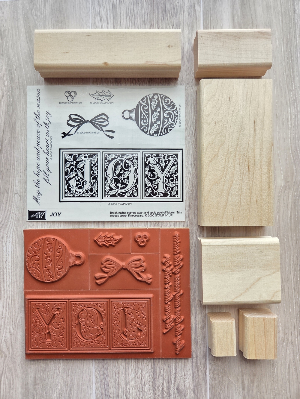 Stampin' Up! Joy 2000 Unmounted Rubber Stamp Set- 6 Stamp Set Holiday Christmas
